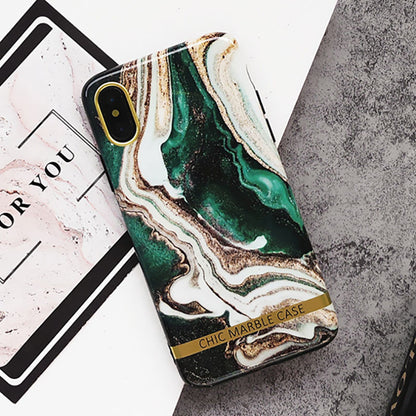 Artistic Agate Marble Gold Bar Phone Case for iPhone 6 - XS Max