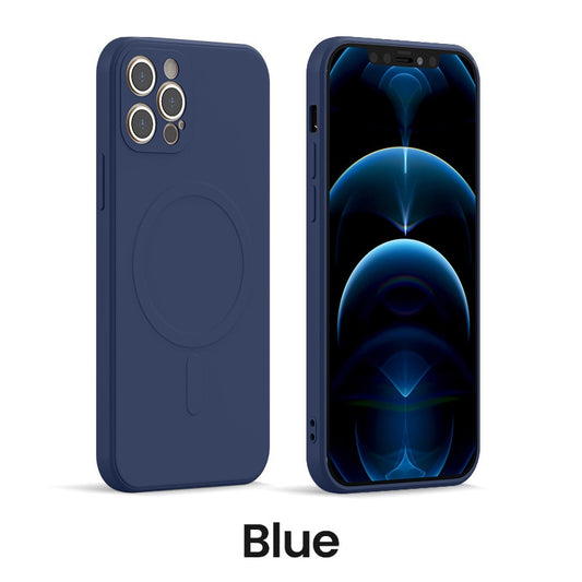 Liquid Silicone Case for iPhone X - 12 Pro Max Magnetic Wireless Charger