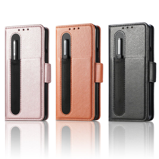 Samsung Galaxy Z Fold3 Mobile Phone Leather Case w/ w22 pen