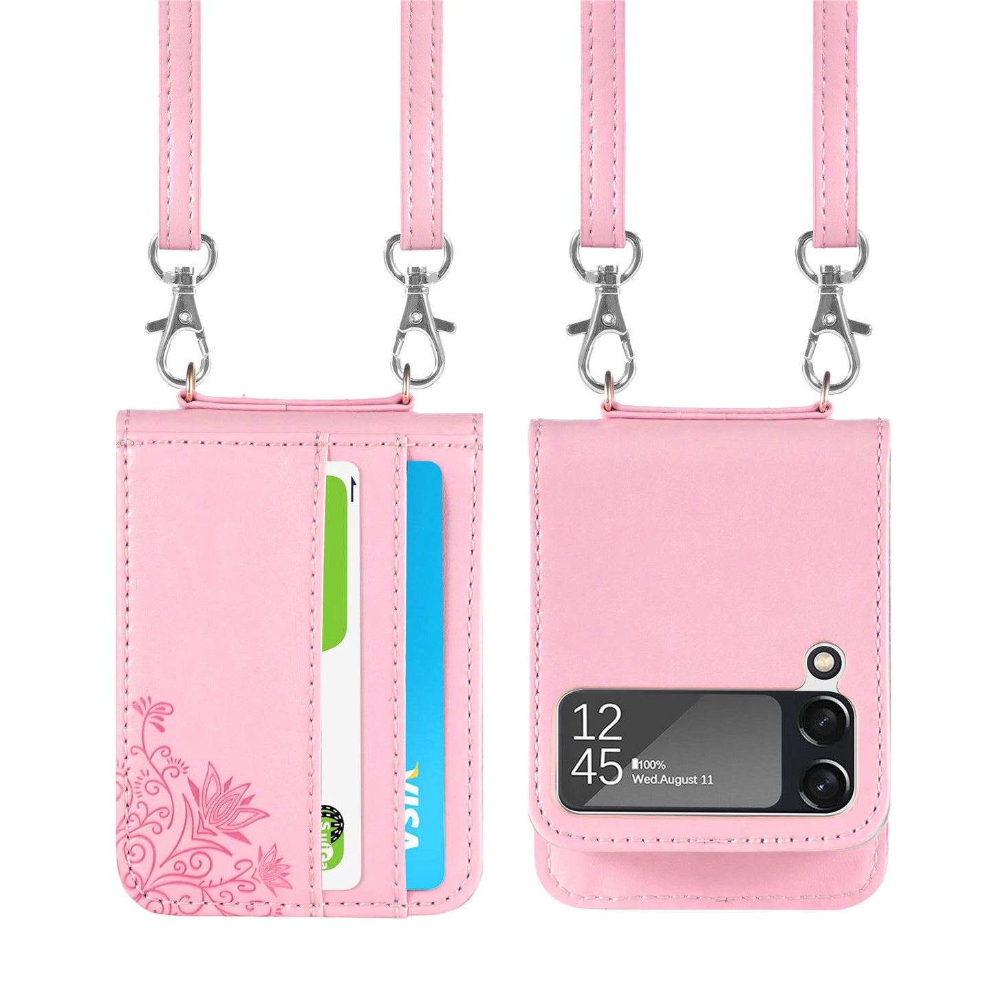 Samsung Galaxy Folding Z Flip 3  Embossed Wallet Card Leather Case