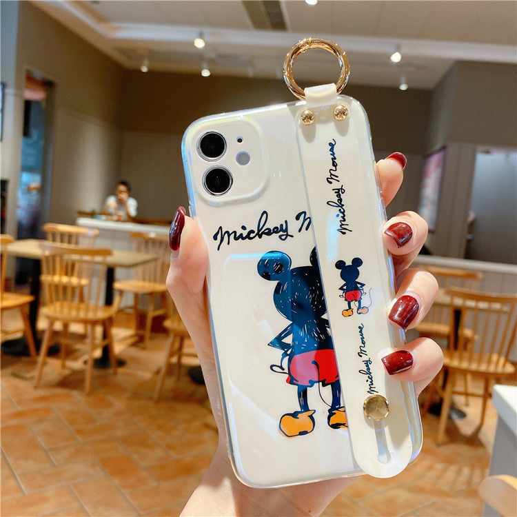Cute Mickey Wristband Case for iPhone 7 - 13 Pro