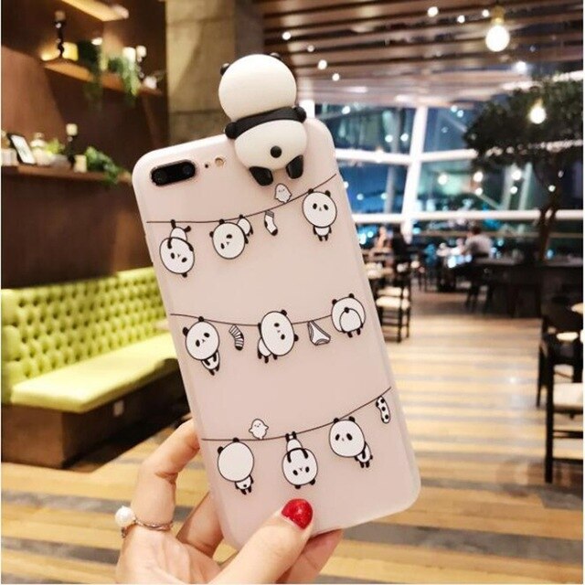 iPhone 11 Pro Max 3D Cute Cartoon Panda Cover Case