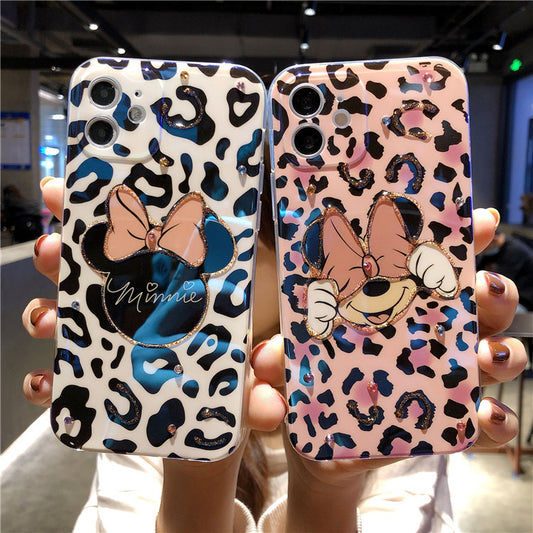 Leopard-Print Mickey and Minnie for iPhone