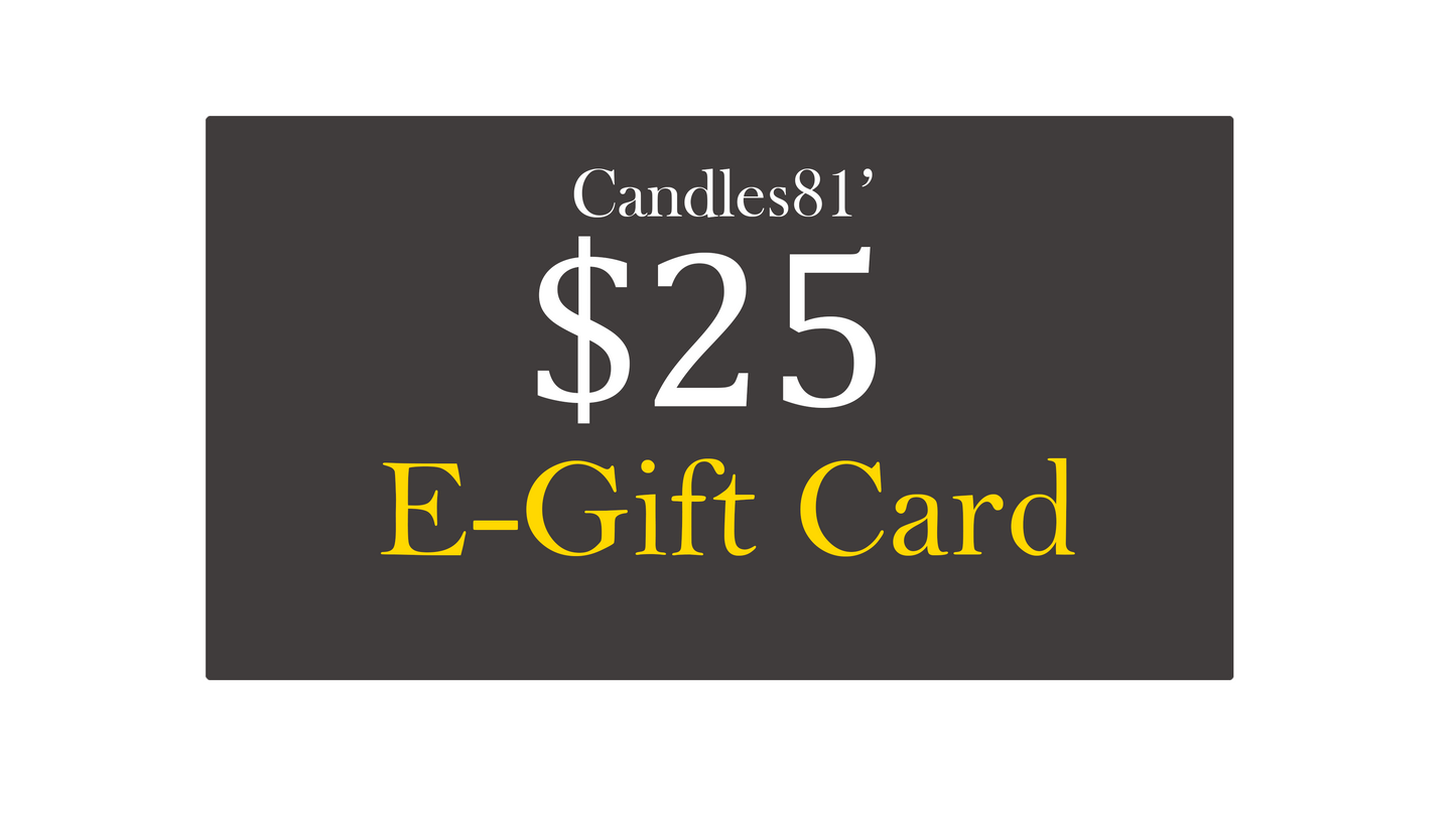 Candles81's $25 Digital Gift Card