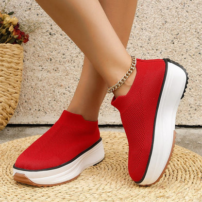 Thick-soled Ankle Breathable Solid Color Shoes