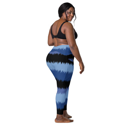 Ripped Blue Crossover leggings with pockets