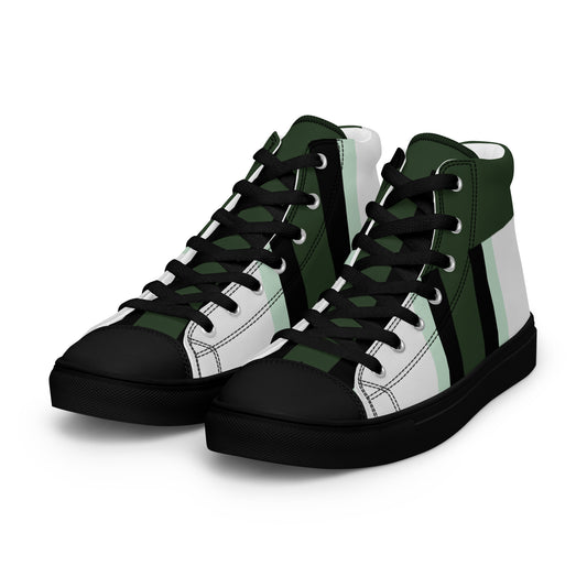 Men’s Green and Black Flava high top canvas shoes