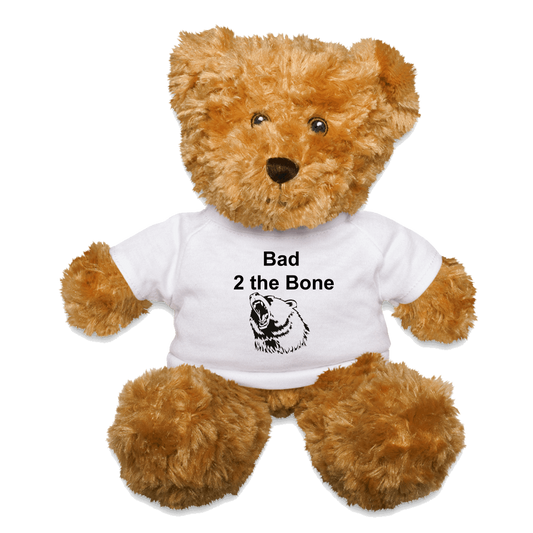 Bad to the Bone Teddy Bear - white