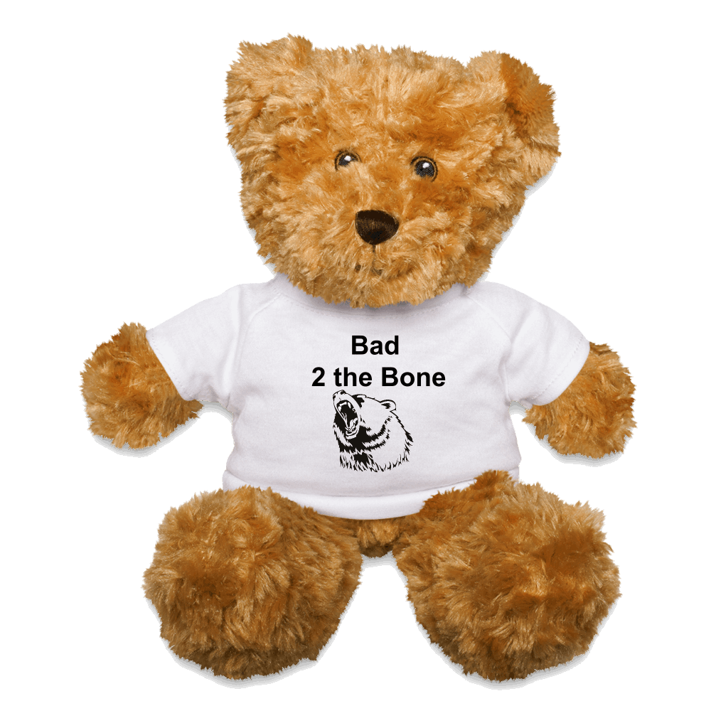 Bad to the Bone Teddy Bear - white