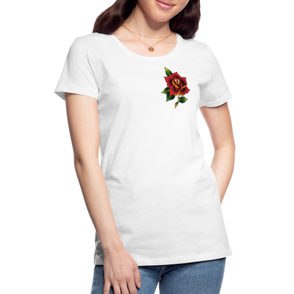 Women’s Pocket Rose Premium T-Shirt - white
