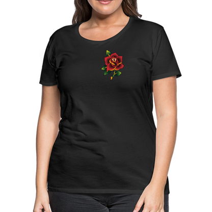 Women’s Pocket Rose Premium T-Shirt - black