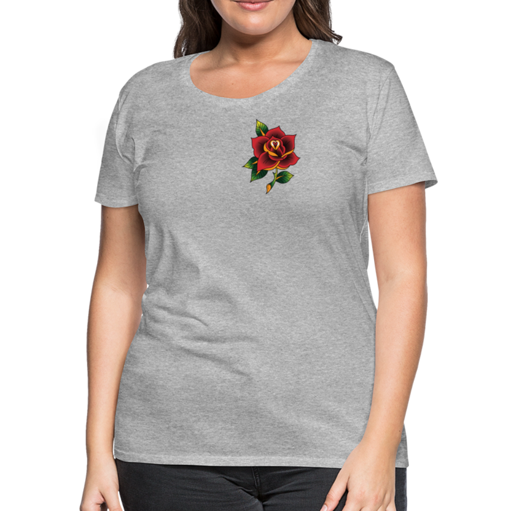 Women’s Pocket Rose Premium T-Shirt - heather gray
