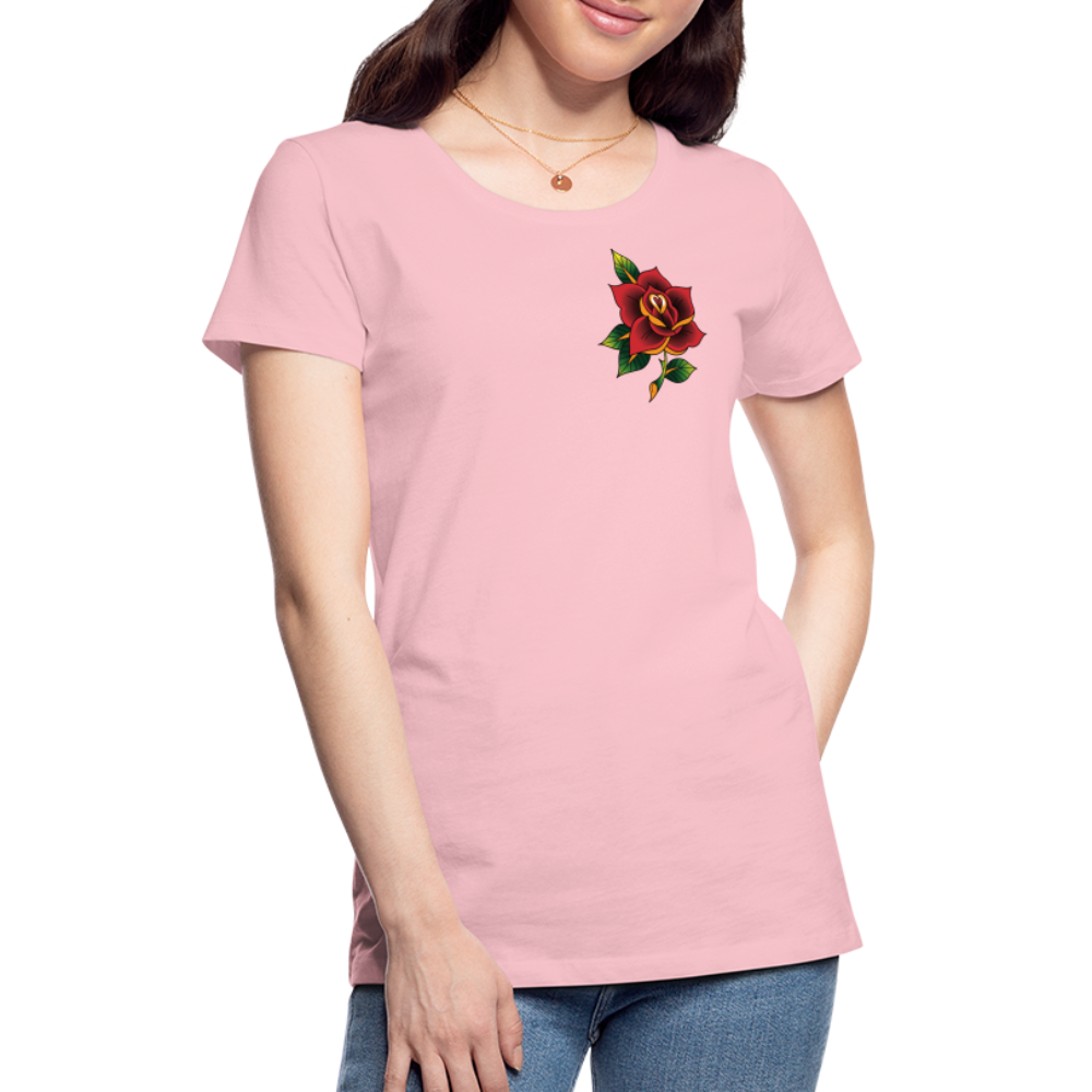Women’s Pocket Rose Premium T-Shirt - pink