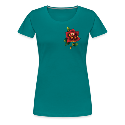 Women’s Pocket Rose Premium T-Shirt - teal