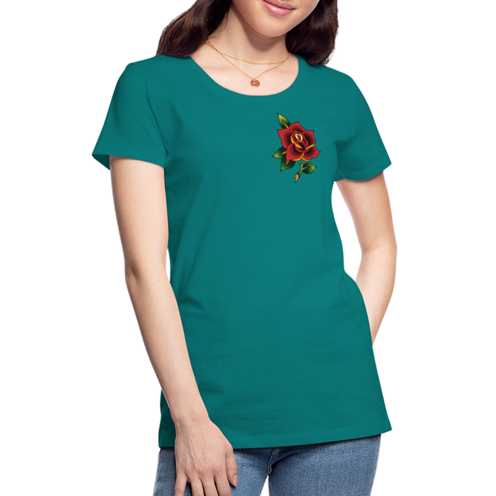 Women’s Pocket Rose Premium T-Shirt - teal