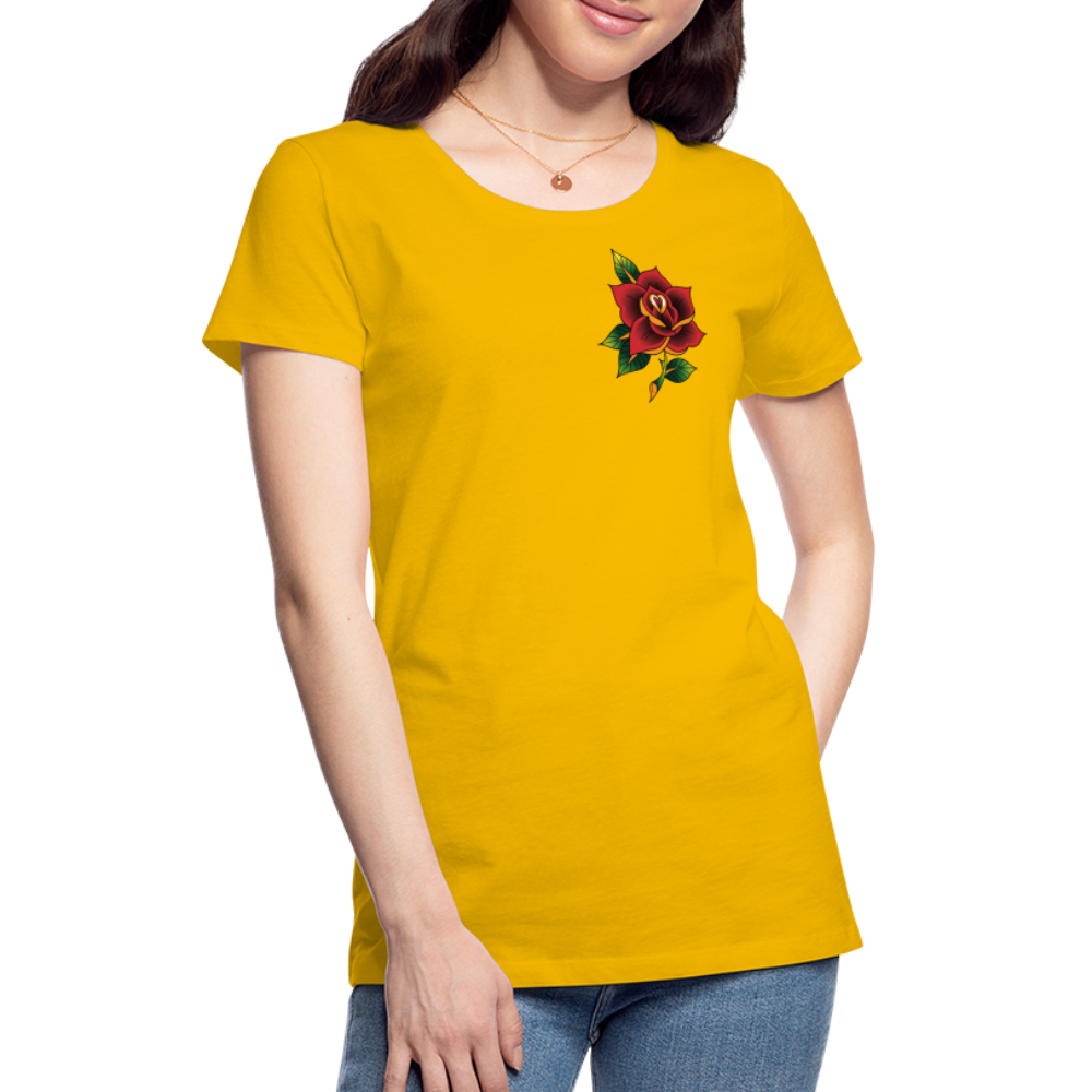 Women’s Pocket Rose Premium T-Shirt - sun yellow