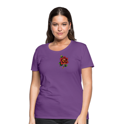 Women’s Pocket Rose Premium T-Shirt - purple