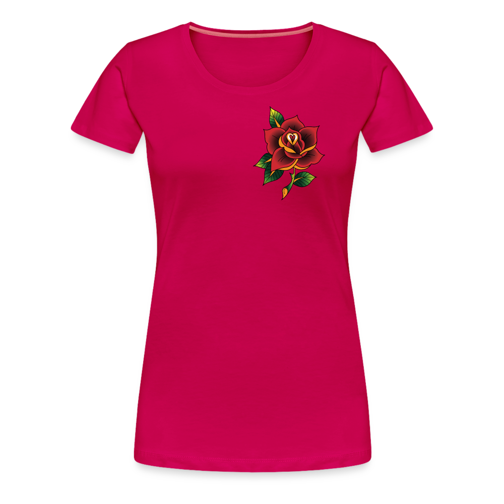 Women’s Pocket Rose Premium T-Shirt - dark pink