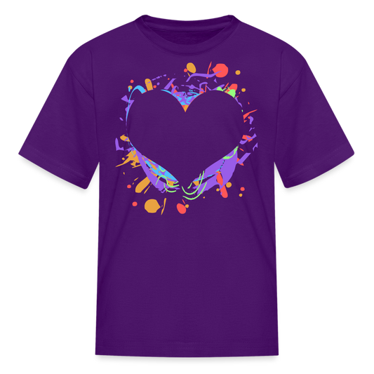 Kids' Heart Splatter T-Shirt - purple