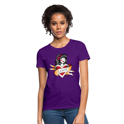 Women's Heart of Love T-Shirt - purple