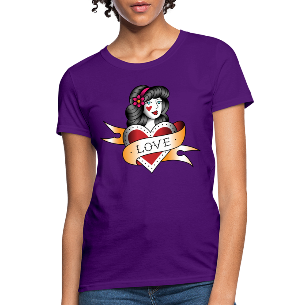 Women's Heart of Love T-Shirt - purple