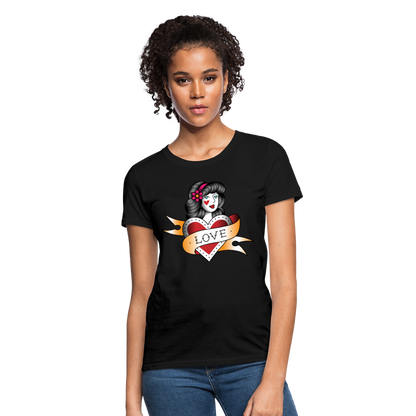 Women's Heart of Love T-Shirt - black