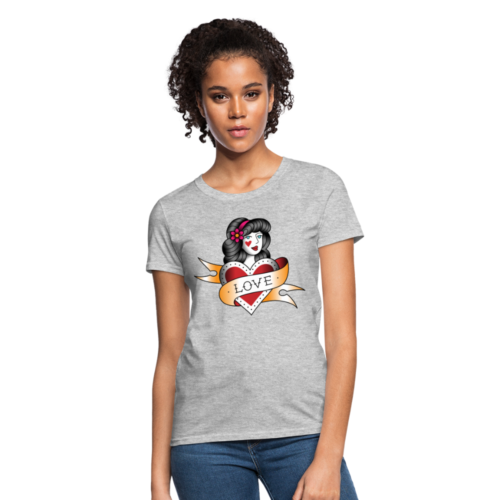 Women's Heart of Love T-Shirt - heather gray