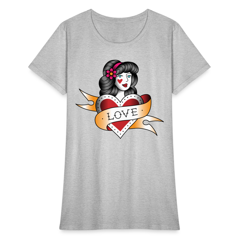 Women's Heart of Love T-Shirt - heather gray