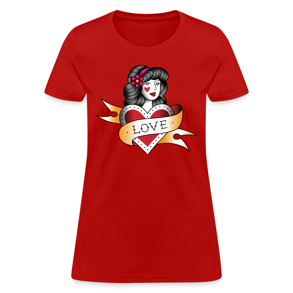 Women's Heart of Love T-Shirt - red