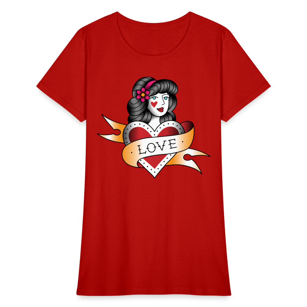 Women's Heart of Love T-Shirt - red