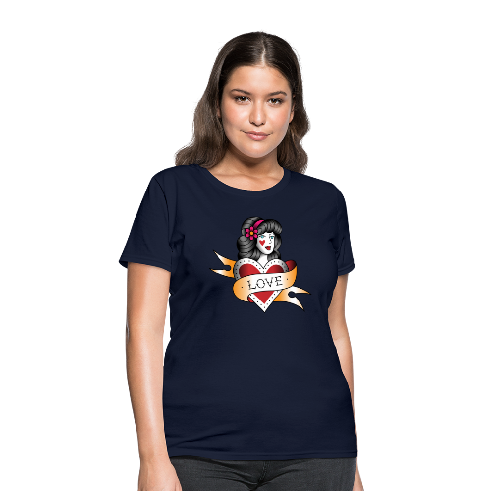 Women's Heart of Love T-Shirt - navy