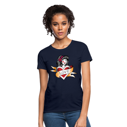 Women's Heart of Love T-Shirt - navy