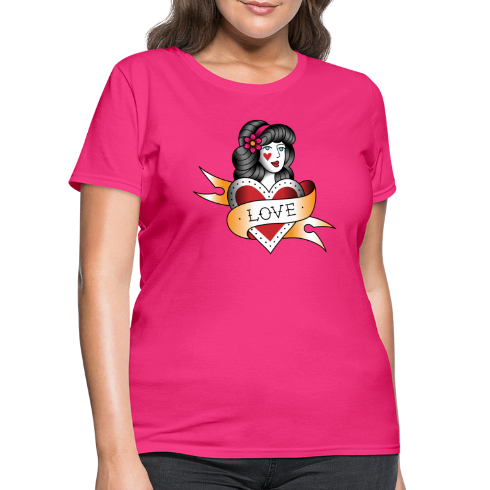 Women's Heart of Love T-Shirt - fuchsia