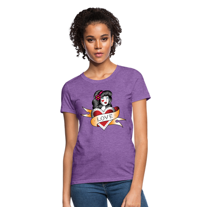 Women's Heart of Love T-Shirt - purple heather