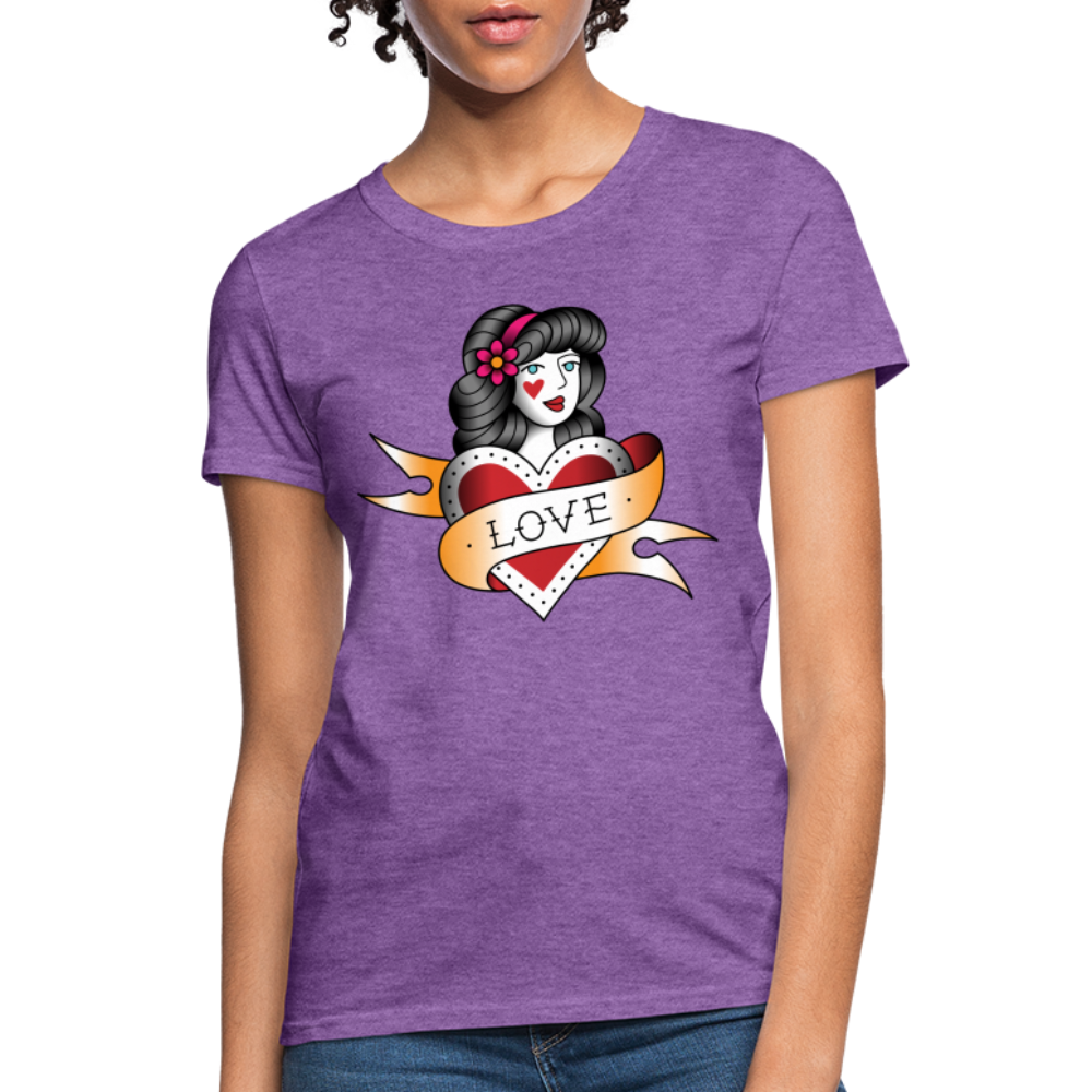 Women's Heart of Love T-Shirt - purple heather