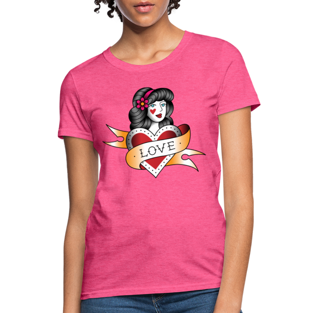 Women's Heart of Love T-Shirt - heather pink