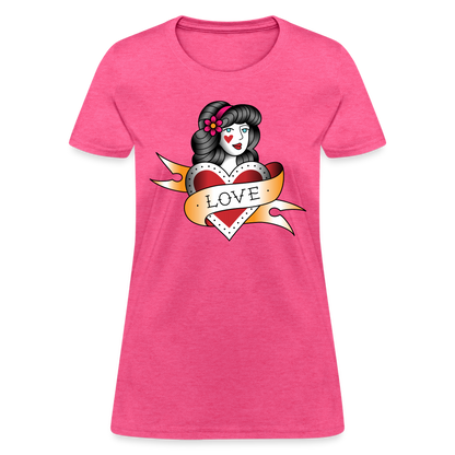 Women's Heart of Love T-Shirt - heather pink