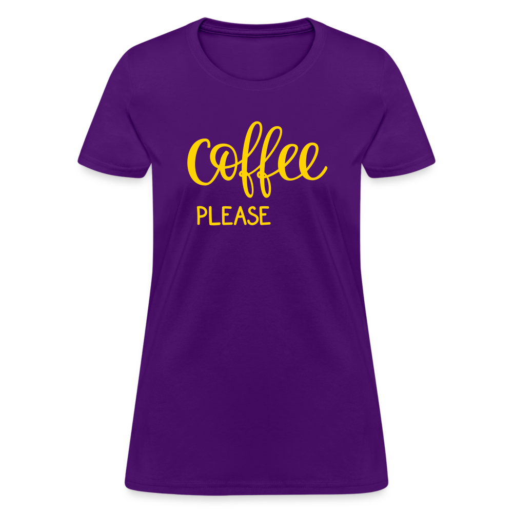 Women's Coffee Please T-Shirt - purple