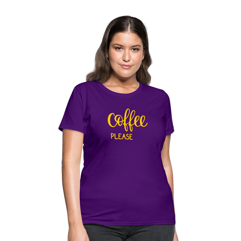 Women's Coffee Please T-Shirt - purple
