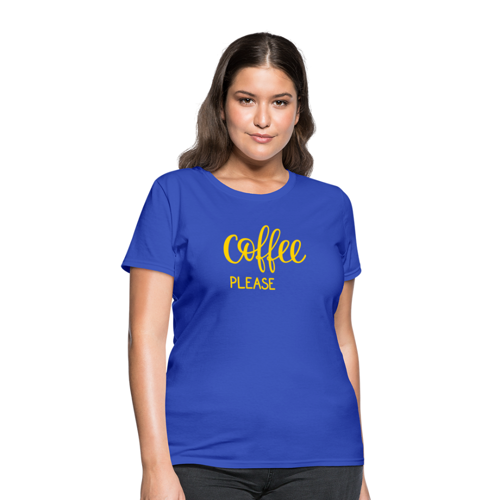 Women's Coffee Please T-Shirt - royal blue