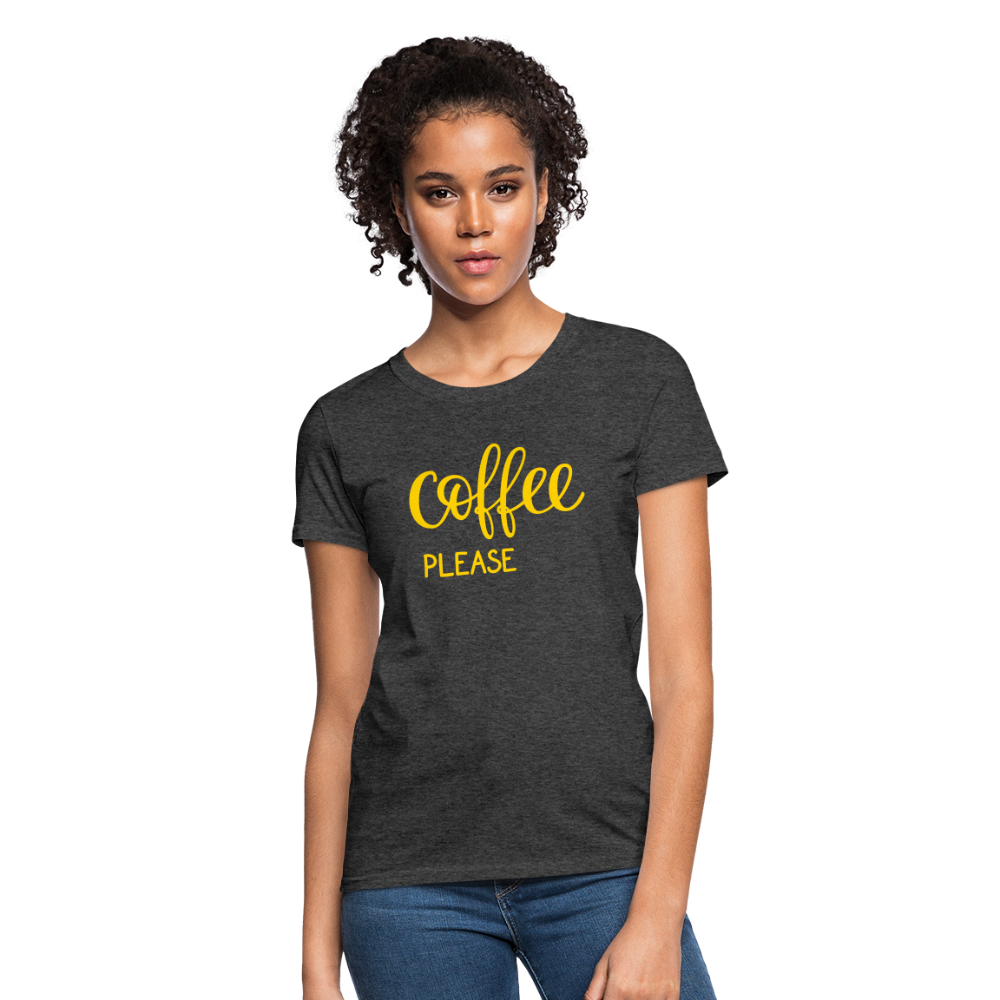 Women's Coffee Please T-Shirt - heather black