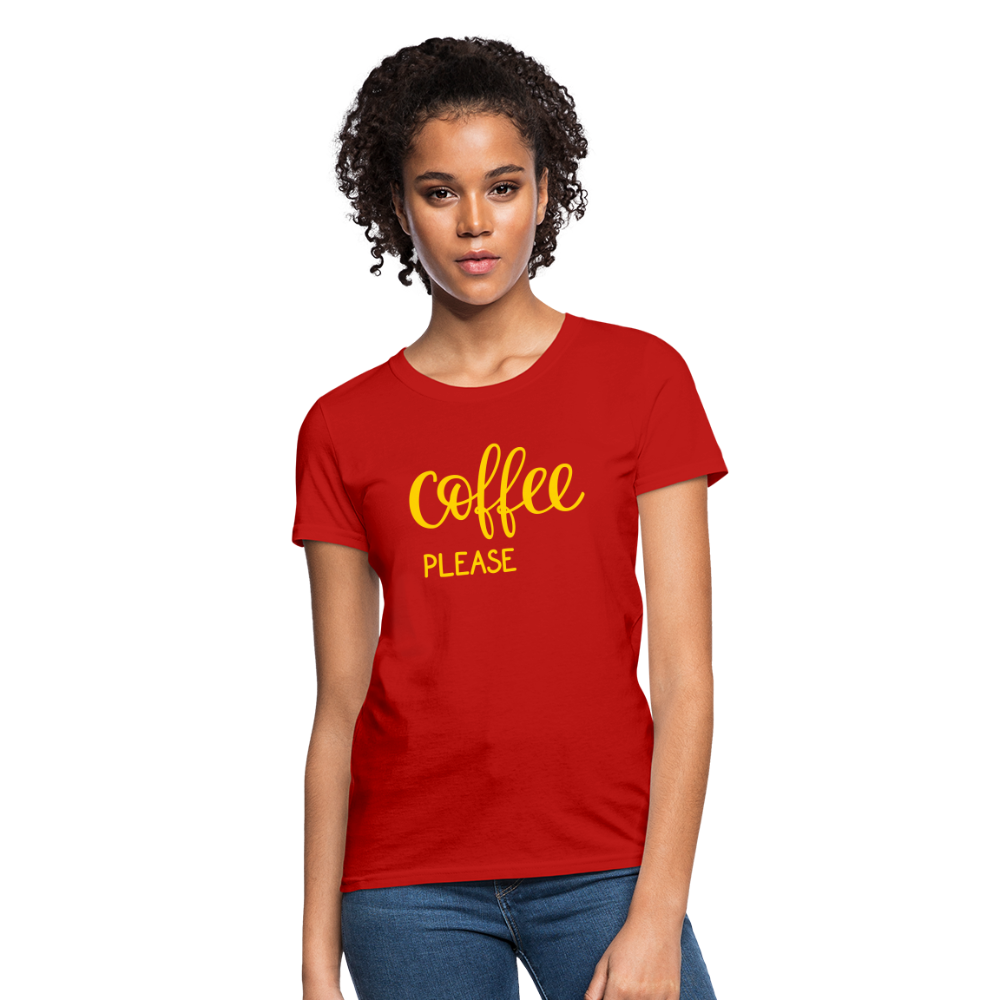 Women's Coffee Please T-Shirt - red