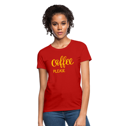Women's Coffee Please T-Shirt - red