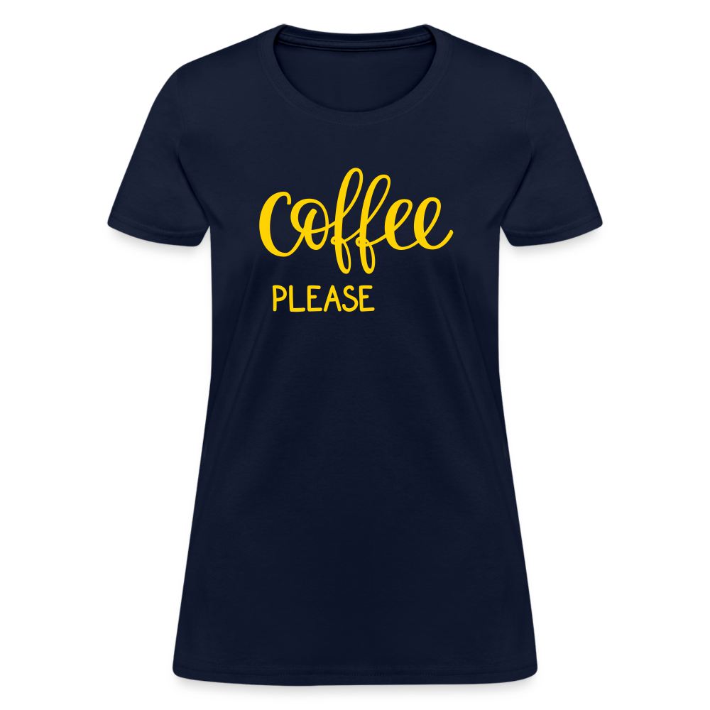 Women's Coffee Please T-Shirt - navy