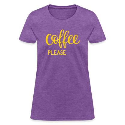 Women's Coffee Please T-Shirt - purple heather