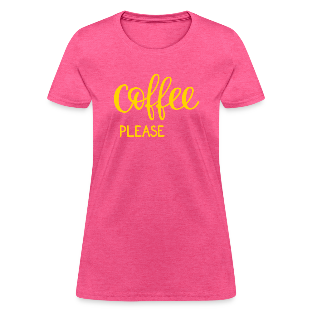 Women's Coffee Please T-Shirt - heather pink