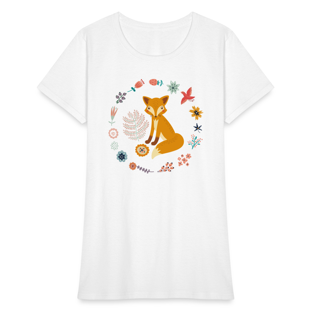 Women's Flower Fox T-Shirt - white