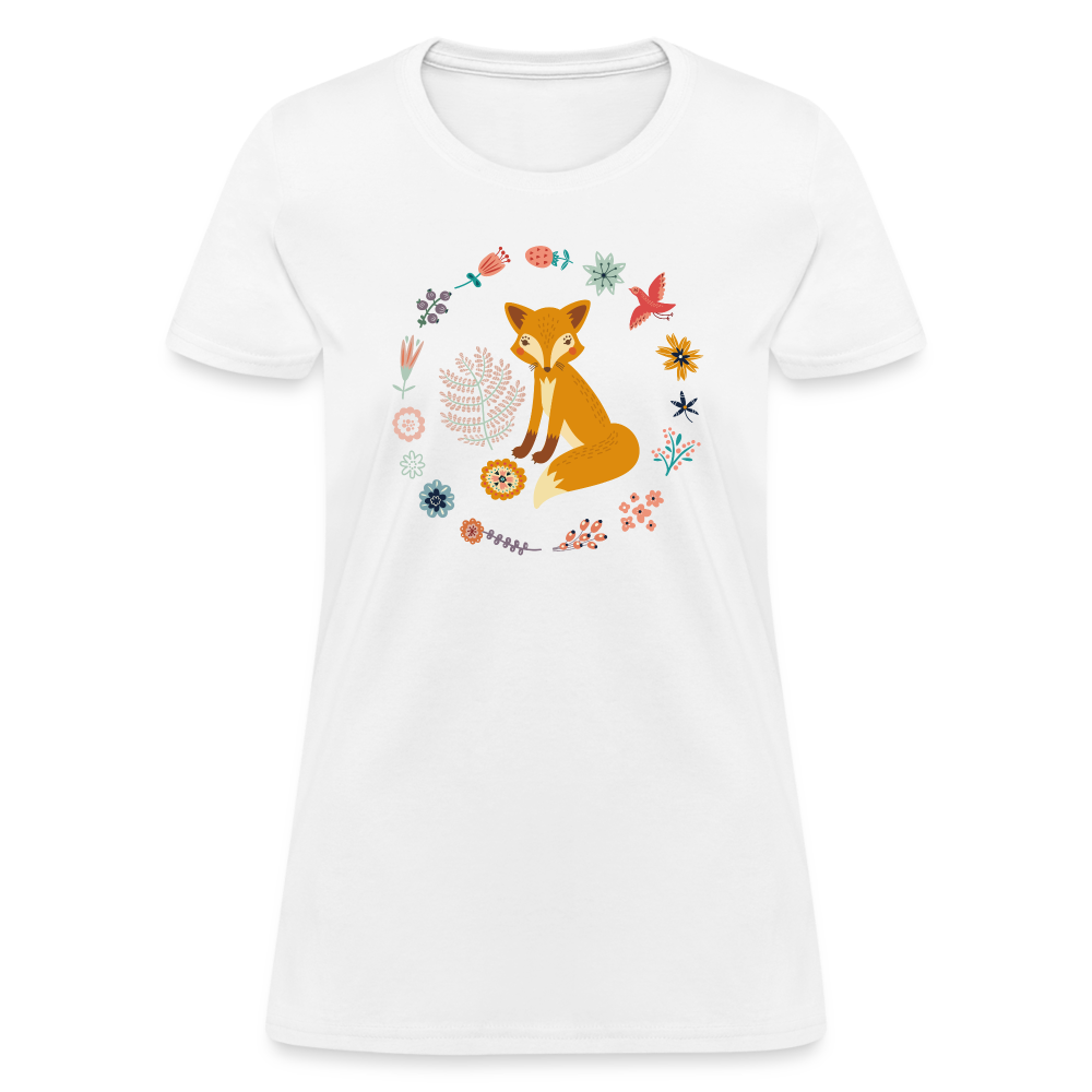 Women's Flower Fox T-Shirt - white