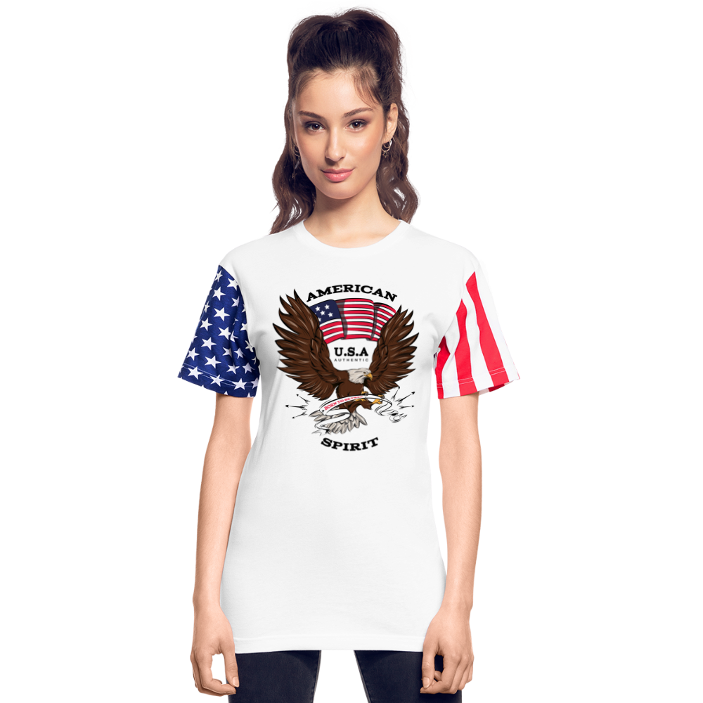 Adult Stars & Stripes T-Shirt | LAT Code Five™ 3976 - white