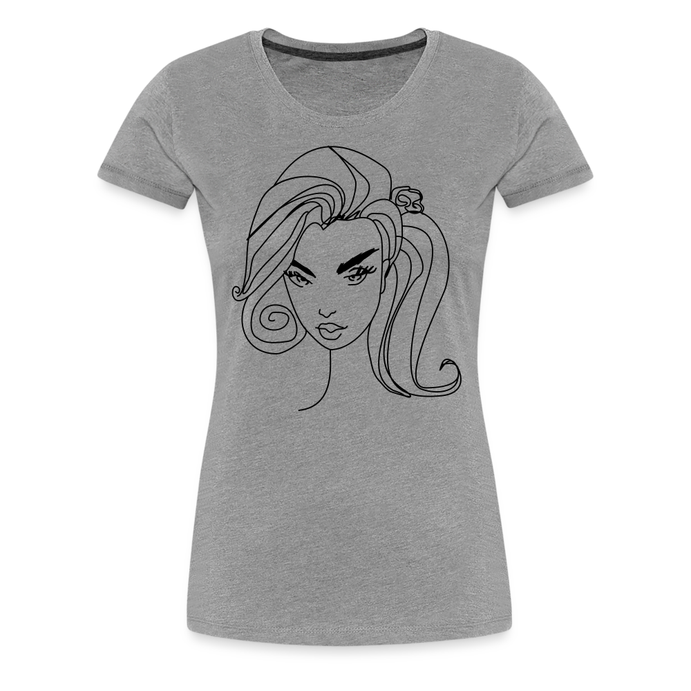 Women’s Face Premium T-Shirt - heather gray